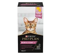 Purina Pro Plan Suplemento Gato para Piel, Pelaje, derma, aceite de pescado, salmón, con omega 3, contiene 6 botes de 150ml