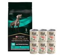 PURINA Pro Plan Veterinary Diets ES Gastrointestinal 12kg & WILD FARM Paté de cerdo 6x400g alimento sin gluten para perros