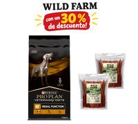 PURINA Pro Plan Veterinary Diets NF Función renal 12 kg + WILD FARM Palitos de conejo 2x500g