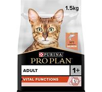 PURINA PRO PLAN | Vital Functions | Gato Adulto | Croquetas Completas formuladas específicamente para apoyar Funciones vitales Clave (cerebrales, inmunes) | Salmón | Bolsa | Lote de 6 x 1,5 Kg