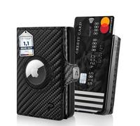 PURISTO Klik Minimal Parent, gris oscuro, AirTag Micro Münzfach - 8 Karten, AirTag Micro Monedero - 8 tarjetas