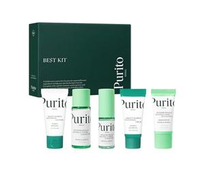 PURITO SEOUL Best Kit - Skincare Routine with Panthenol Cleanser & Cream, Unscented Centella Serum & Toner, Sun Lotion, For All Skin Types, Gift Set, For Face, Facial Serum, K-Beauty, 3.52 fl. oz.