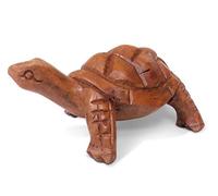 Purity Style Tortuga de madera para regalo de comercio justo, tallada a mano, 10 cm x 6 cm x 4 cm.