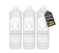 PURIVITA® Alcohol Isopropillico 99,9% [3x1L] - Isopropyl Alcohol - Isopropanol de Limpieza para Hogar, Industria & Electrónica - Disolvente & Desengrasante - Limpiador de Isopropyl - Sin Residuos