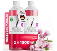 PURIVITA® Detergente Suelos Aspirador Seco-Húmedo - Magnolia, 2x1L | Sin marcas, secado rápido, poca espuma y sin aclarado - para aspiradores seco-húmedo y suelos duros resistentes al agua