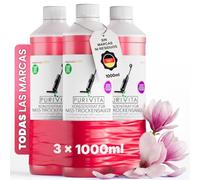 PURIVITA® Detergente Suelos Aspirador Seco-Húmedo - Magnolia, 3x1L | Sin marcas, secado rápido, poca espuma y sin aclarado - para aspiradores seco-húmedo y suelos duros resistentes al agua