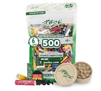 PURIZE Bundle - 500 Xtra Slim filtro de carbón activado de 6 mm + amoladora orgánica de 55 mm - Materiales biológicos para una experiencia de fumar fina y suave