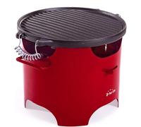 Purline Barbacoa de etanol 0.5L en acero rojo y plancha redonda de hierro