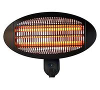 PURLINE | Calefactor halógeno Heaty EX2000 RC - Calentador Halógeno Exterior/Interior 2000 W con Potencias Ajustables y Cabeza Oscilante, Protección IPX4, Diseño para Pared o Suelo