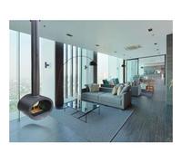 Purline Chimenea de etanol de techo con diseño alargado en acero negro