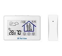 PURLINE | Estación Meteorológica Digital con Pantalla Táctil LCD a Color y Sensor Exterior Inalámbrico - Estación Meteorológica con Termómetro Higrómetro Interior con Pronóstico del Tiempo