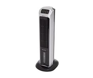 Purline Rafy 82 Climatizador Evaporativo con Función Calor, Humidificador, Ionizador, Abs, Negro Y Plata, 37 X 32.2 X 86.8
