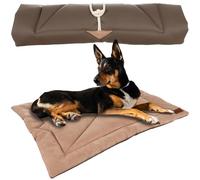 Purlov Alfombrilla para perros para llevar, manta de viaje de alta calidad, plegable, lavable, antideslizante, mullida, piel sintética y microfibra, para exterior 24594