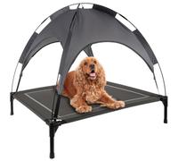Purlov Tumbona para perros con techo XXL - Cama para perros exterior con protección UV, esterilla impermeable y bolsa de transporte, ideal para jardín, balcón, camping y playa 25428