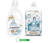 Puro Amore Bianco Latte - Suavizante 1 x 1800 ml + detergente 1 x 2025 ml + llavero gratis Beni Culinari