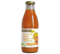 Puro jugo de manzana y albaricoque orgánico y justo