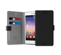 Puro Universal Delgado Cartera Folleto Funda Flip Protectora Carcasa 360° Negro
