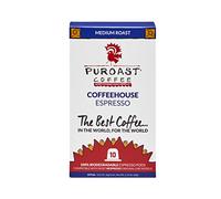 Puroast Coffee House Espresso Roast; 10 cápsulas de espresso 100% biodegradables, altamente antioxidantes, lisas, compatibles con las máquinas Nespresso Original Line*