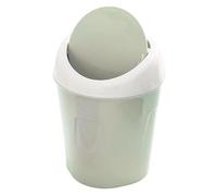 Purokise Desktop Trash Can Small Mini Plastic Table Garbage Bin with Swing Lid for Living Room Coffee Table Office Desk Home Use Durable Easy to Clean Space Saving Design (Green)