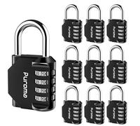 Puroma Paquete de 10 candados de combinación de 4 dígitos para casillero al aire libre, impermeable, para escuela, gimnasio, casillero deportivo, valla, caja de herramientas, puerta, funda
