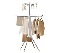 Purova Tendedero Extensible, Octopus Tendedero Radial con Barras de Aluminio, Portátil Soporte para Tender Ropa Ahorre Espacio, para Interiores y Exteriores Balcon (Blanco-Doble)