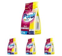 PUROX COLOR Detergente Lavadora Polvo en bolsa (78 Lavados) - para tejidos de color, elimina manchas, ecológico, protege contra la cal, 5,5 kg (Paquete de 4)