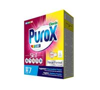 PUROX COLOR Detergente Lavadora Polvo en caja (7 Lavados) - para tejidos de color, elimina manchas, ecológico, protege contra la cal, 490 g