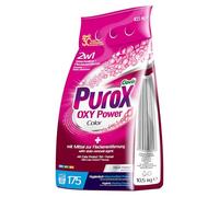 Purox OXY Power Color Detergente en polvo en bolsa de aluminio, detergente para todo tipo de tejidos, elimina manchas, respetuoso con el medio ambiente, protege contra la cal, 10,5 kg