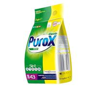PUROX UNIVERSAL Detergente Lavadora Polvo en bolsa (43 Lavados) - para todo tipo de tejidos, elimina manchas, ecológico, protege contra la cal, 3 kg