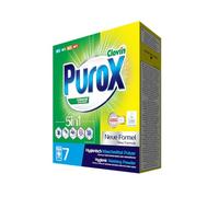 PUROX UNIVERSAL Detergente Lavadora Polvo en caja (7 Lavados) - para todo tipo de tejidos, elimina manchas, ecológico, protege contra la cal, 490 g