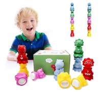 Purphy Juguete Educativo de Dinosaurios para Niños 3-6 Años - Juego de Apilamiento y Clasificación, Vuelta al Cole 2025, Aprender Números, Colores y Lógica