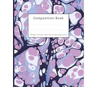 Purple and Blue Marble Composition Book: 120 Pages Narrow Ruled Notebook with Field | 7.5 x 9.25 in | 19,5 x 23,5 cm