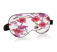 Purple and Red Flowers Sleep Mask Lightweight Soft Breathable Eye Mask with Adjustable Strap Blackout Eye Mask for Women Men for Travel Night Sleeping