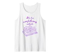 Purple Book Lover Flowers Es Demasiado no ficción afuera Camiseta sin Mangas