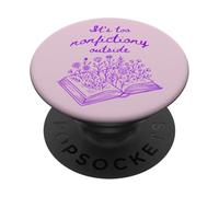 Purple Book Lover Flowers Es Demasiado no ficción afuera PopSockets PopGrip Adhesivo
