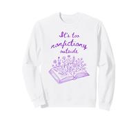 Purple Book Lover Flowers Es Demasiado no ficción afuera Sudadera