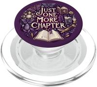 Purple Bookish Just One More Chapter Book Reading Moth Moon PopSockets PopGrip para MagSafe