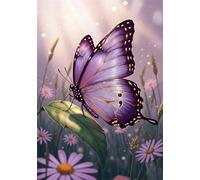 Purple Butterfly 70 Piece Jigsaw Puzzles for Adults, Colourful, Challenging & Brainteasing Adult Puzzles 70 Pieces Flower, Fun jigsaws for The Whole Family 14x10 Inch