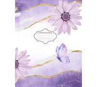 Purple Butterfly and Flower Composition Notebook: College Ruled Composition Book | 100 Sheets 200 Pages | Purple Watercolor Floral Journal for Women, Girls, Students & Teachers | 7.5 x 9.75 Inches