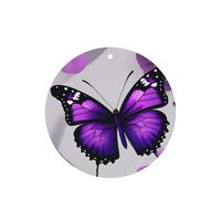 Purple Butterfly and Flower - Juego de 1 tarjeta de fragancia redonda, ambientador colgante de lavanda para decoración del hogar del coche, 10 o 24 piezas