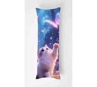 Purple Butterfly Body Pillow Case Cover 50x150cm, Long Backrest Cushion Pillow Protector with Zipper, Decorative Bedding Pillowcase, Soft Body Pillow Cover for Couch Bedroom Cat