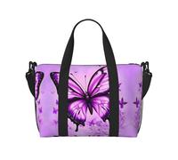 Purple Butterfly - Bolso bandolera de mano para mujer, bolso de mano informal con cremallera, adecuado para el trabajo, viajes, fitness, viajes