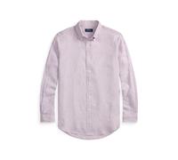 Purple Camisa de lino con rayas Custom Fit M