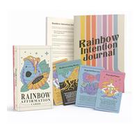 PURPLE CANYON Diario de intención y mazo de afirmación del arco iris, diario de gratitud guiado de 52 semanas con meditaciones, establecimiento de objetivos y tarjetas de atención plena diaria