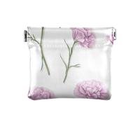Purple Carnations - Monedero pequeño de piel sintética para hombres y mujeres, para viajes, Claveles morados, 4.33"(L) x 3.74"(W) x 0.39"(H), Classic
