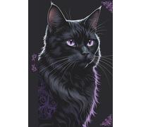 Purple Celestial Cat Journal | Catcore Aesthetic for Writers, Teens, Young Adults: 120 lines pages, 6 x 9 inches, school, college, office supply, self care diary, gift for black cat lovers