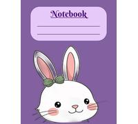 Purple Colour Bunny Theme Notebook for Kids, Teens & Adults- 8.5x11 inch, 200 Wide Ruled Pages, Matte Finish Cover: Cute Bunny Face Notebook, Adorable ... for School, Aesthetic Bunny Themed Stationery