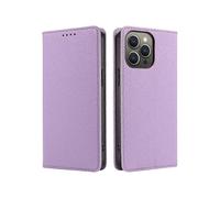 (Purple) Compatible For iPhone 13 Pro Case RFID Strong Magnetic Leather Wallet Phone Cover