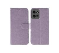 (Purple) Compatible for Motorola Edge 50 5G Case, PU Leather Flip Wallet Phone Cover with Strap, Magnetic Closure, Card Slots, Shockproof