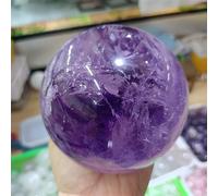 Purple Crystal Ball Hand Polished Crystal Home Office Decoration Crafts Gifts (Size : 200-250g)